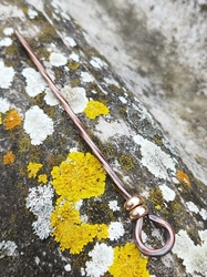  Copper hair pin ILKO Beads patina