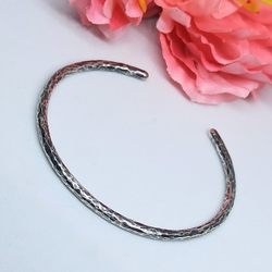 Hammered bangle ILKO Beads "S" ag 925/1000 patina